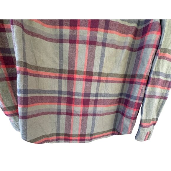 Columbia Mens Plaid Long Sleeve Button-Up Shirt L Green & Red - Picture 10 of 10
